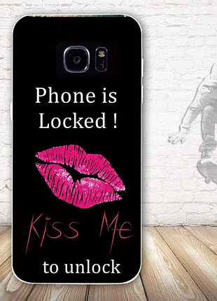 Оригинальный чехол панель накладка для samsung galaxy s7 edge с картинкой kiss me