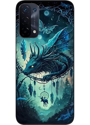 Силиконовый чехол бампер epik для oppo a54 5g с картинкой дракон и ловец снов