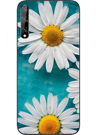 Силиконовый чехол бампер для huawei p smart s с картинкой ромашки