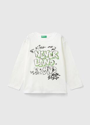 Дитячий білий прямий реглан benetton ys