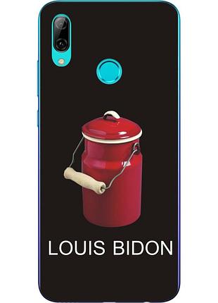Антибрендовый силиконовый чехол для huawei p smart 2019 с картинкой louis bidon на черном фоне