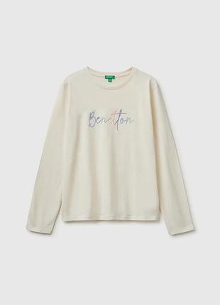 Дитячий бежевий прямий реглан benetton 0r2, l
