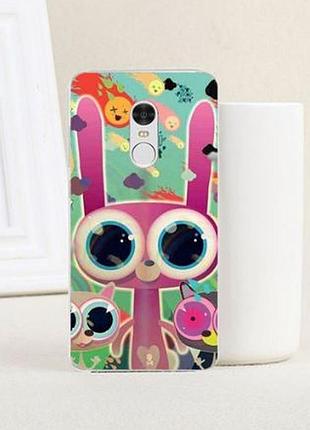 Ексклюзивний бампер з принтом для xiaomi redmi note 4 заєць