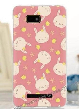 Силиконовый чехол накладка для htc desire 400 / one su t528w с картинкой зайцы