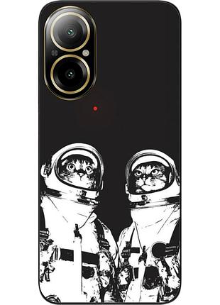 Силиконовый чехол бампер epik для realme c67 4g с картинкой космонавты коты
