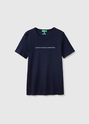 Жіноча синя пряма футболка benetton