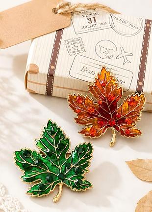 ✨🍁 подарунковий набір брошок «осінні кленові листки» в оригінальній коробці-валізці 🎁