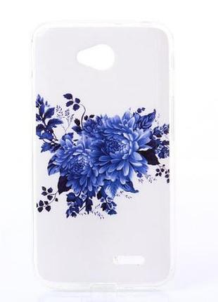 Чехол-накладка для lg optimus l70 d325 с картинкой синий цветок
