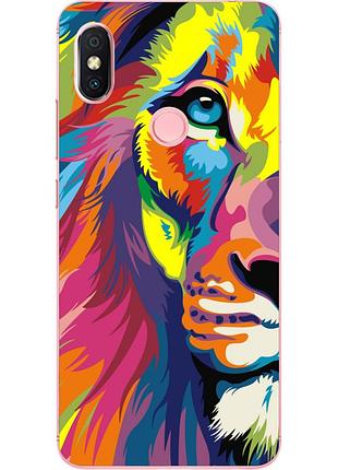 Чехол силиконовый для xiaomi redmi s2 с картинкой цветной лев