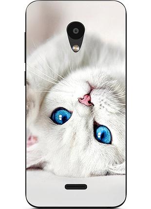 Оригінальний чохол накладка для meizu c9 з картинкою білий котик