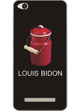 Антибрендовый силіконовий чохол для xiaomi redmi 4a з картинкою louis bidon на чорному тлі