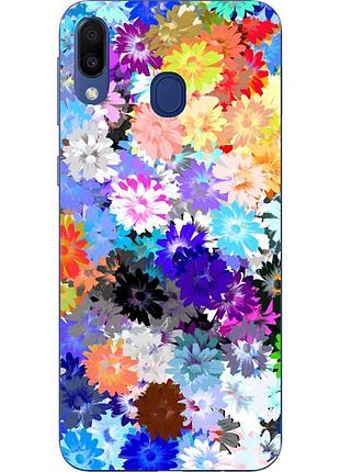 Силиконовый чехол с рисунком для samsung galaxy m20 яркие цветы