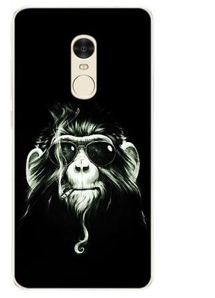 Силиконовый чехол панель накладка для xiaomi redmi note 4 с картинкой обезьяна