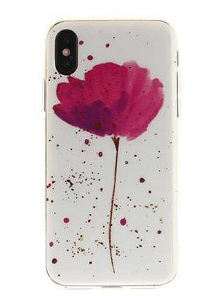 Чохол з картинкою (силікон) для iphone x квітка