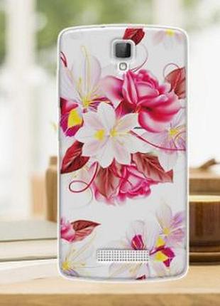 Силіконовий чохол накладка для zte blade l5 plus / l5 квіти