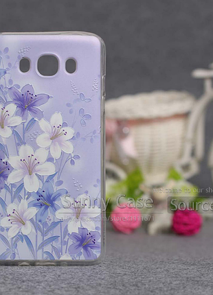Силиконовый бампер для samsung j710 galaxy j7 2016 с принтом цветы 91