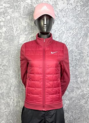Nike thermal-fit кофта xs размер женская беговая темно-красная