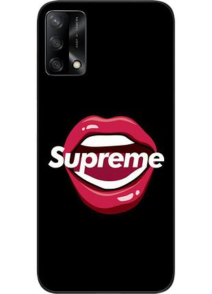 Силиконовый чехол для oppo a74 с картинкой губы supreme