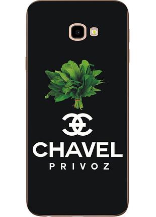 Антибрендовый силіконовий чохол для samsung galaxy j4 plus 2018 chavel privoz на чорному тлі