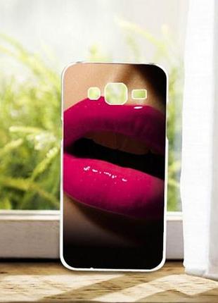 Чехол бампер силиконовый для samsung j500h galaxy j5 с принтом красные губы