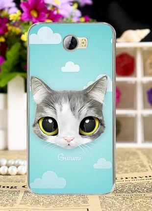 Силіконовий чохол-накладка для huawei y5 ii з картинкою мяу