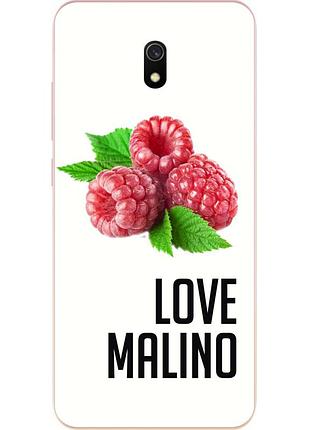 Антибрендовый силіконовий чохол для xiaomi redmi 8a з картинкою love malino