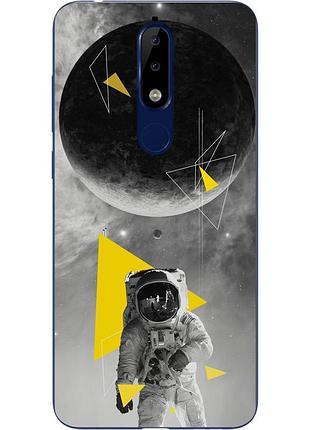 Чехол силиконовый для nokia 5.1 2018 с картинкой астронавт