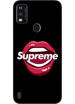 Силиконовый чехол для zte blade a51 с картинкой губы supreme