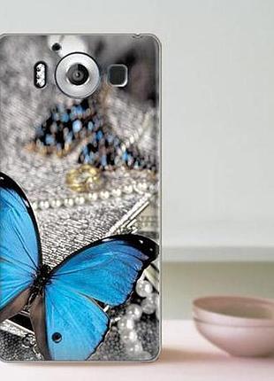 Силіконовий бампер з картинкою для microsoft lumia 950 метелик
