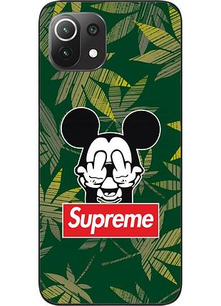 Силиконовый чехол для xiaomi mi 11 lite с картинкой микки supreme