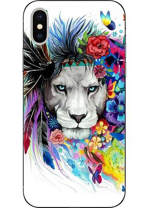 Силіконовий чохол для iphone xs з картинкою лев