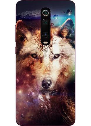 Чехол силиконовый для xiaomi mi 9t / k20 / mi 9t pro / k20 pro с картинкой космический волк