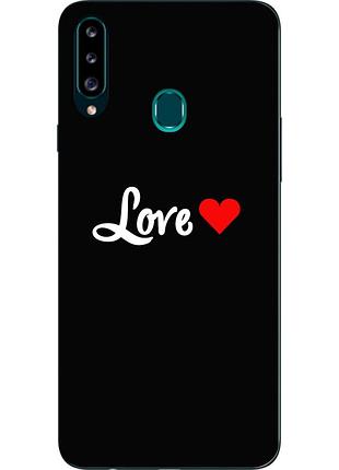 Силиконовый чехол бампер для samsung a20s galaxy a207f с картинкой love