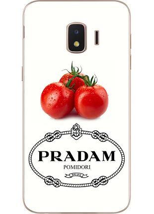 Антибрендовый силіконовий чохол для samsung j2 core galaxy 2018 j260 з картинкою pradam pomidori
