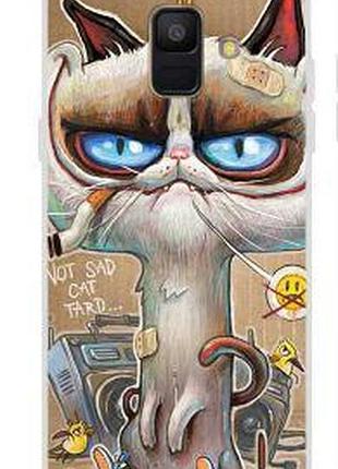 Чехол оригинальный бампер с картинкой для samsung j6 2018 galaxy j600 котяра