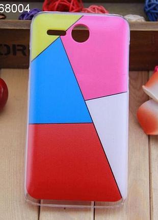 Чехол на lenovo a680 оригинальная панель накладка с рисунком цветные фигуры