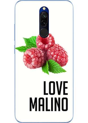Антибрендовый силиконовый чехол для xiaomi redmi 8 с картинкой love malino
