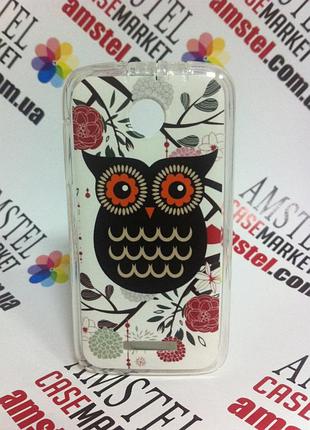 Чехол на lenovo a390 панель накладка сова