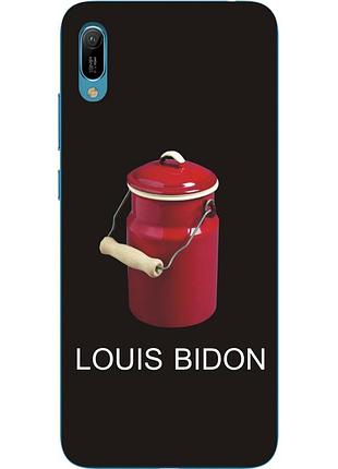 Антибрендовый силиконовый чехол для huawei y6 2019 с картинкой louis bidon