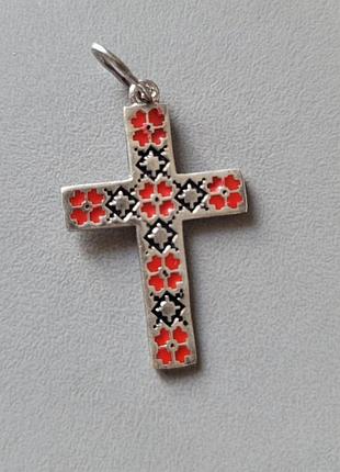 Серебряный крест вышиванка