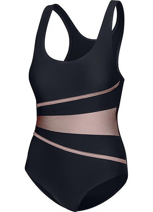 Купальник закритий для ок aqunder armour speed swimsuit stella lady 62960 чорний, золотистий 44 (299-07)