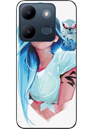 Силіконовий чохол epik для infinix smart 7 з картинкою дівчина із совою