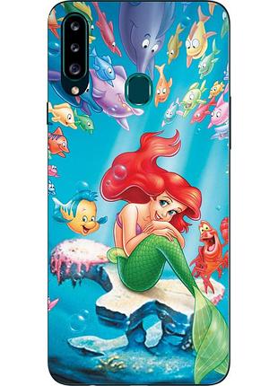Чехол силиконовый для samsung a20s galaxy a207f с картинкой русалочка