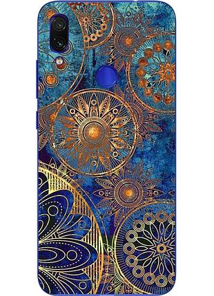 Бампер силиконовый чехол для xiaomi redmi 7 с картинкой круги винтаж