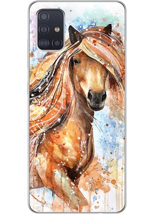 Бампер силиконовый чехол для samsung a51 2020 galaxy a515 с картинкой конь