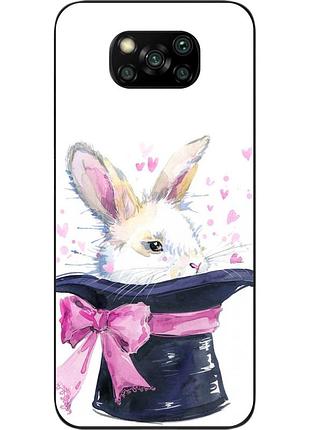 Чехол силиконовый для xiaomi poco x3 с картинкой кролик