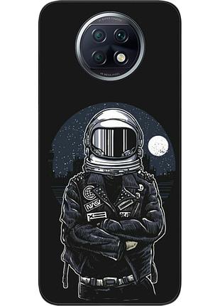 Силиконовый чехол бампер для xiaomi redmi note 9t с картинкой космонавт и луна