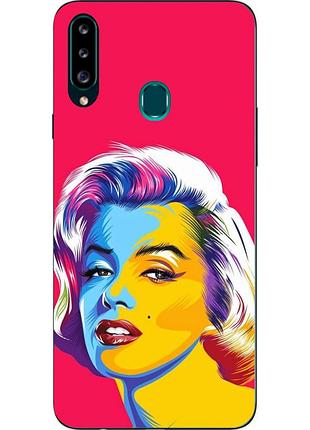 Бампер силиконовый чехол для samsung a20s galaxy a207f с картинкой монро