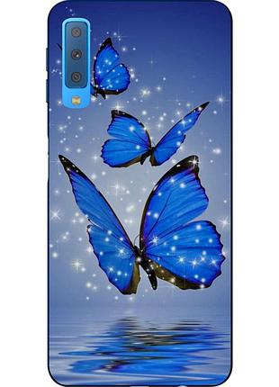 Силіконовий чохол з малюнком для samsung a750f galaxy a7 2018 три метелики