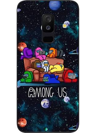 Силиконовый чехол для samsung a6 plus 2018 galaxy a605f с картинкой among us команда